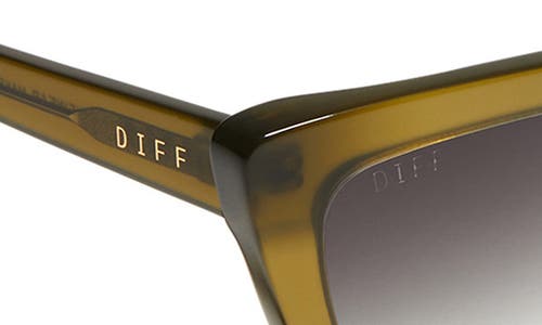 Diff Natasha 54mm Gradient Cat Eye Sunglasses In Olive/grey Gradient