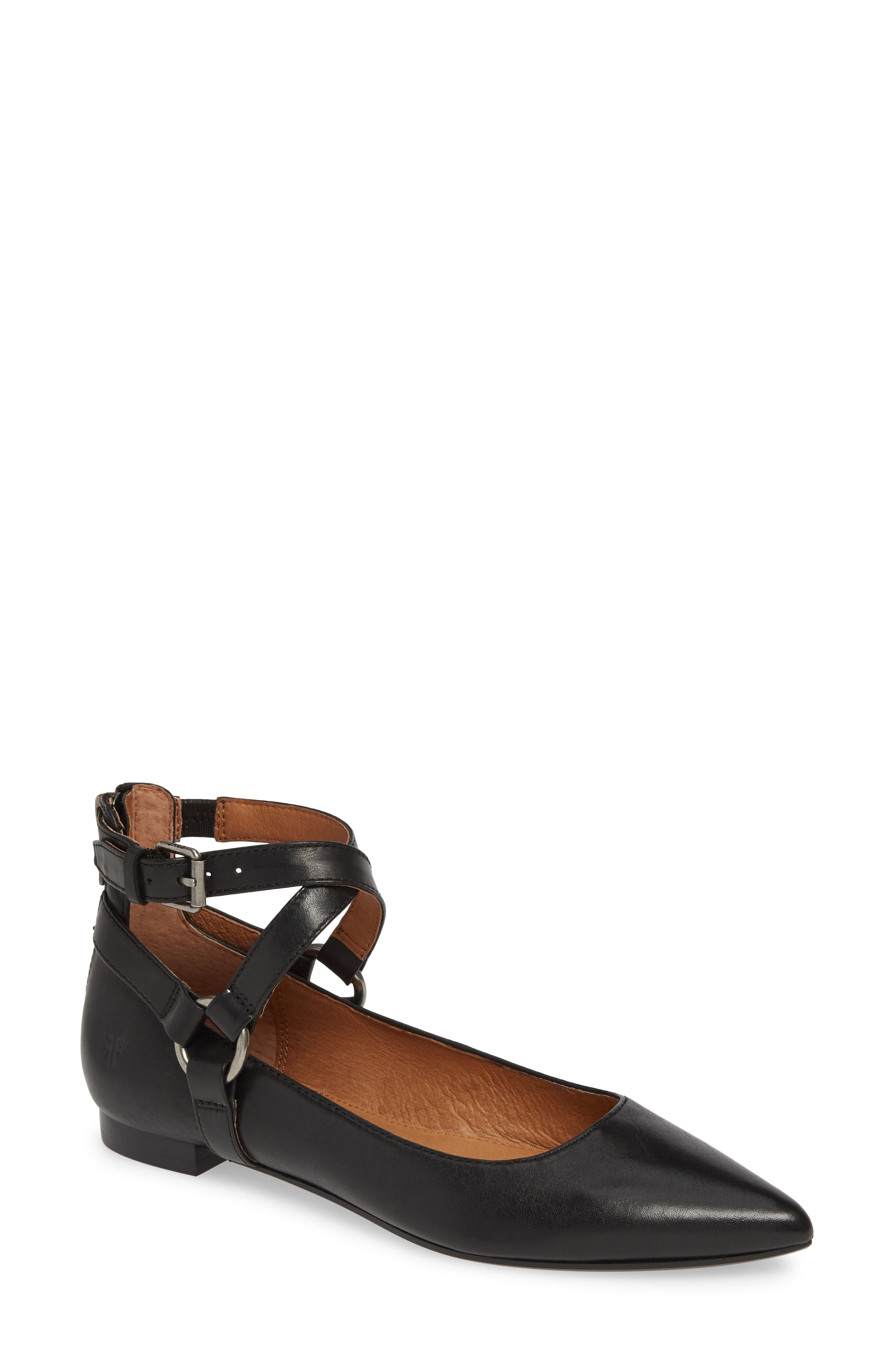 Frye Sienna Crisscross Harness Flat- Black