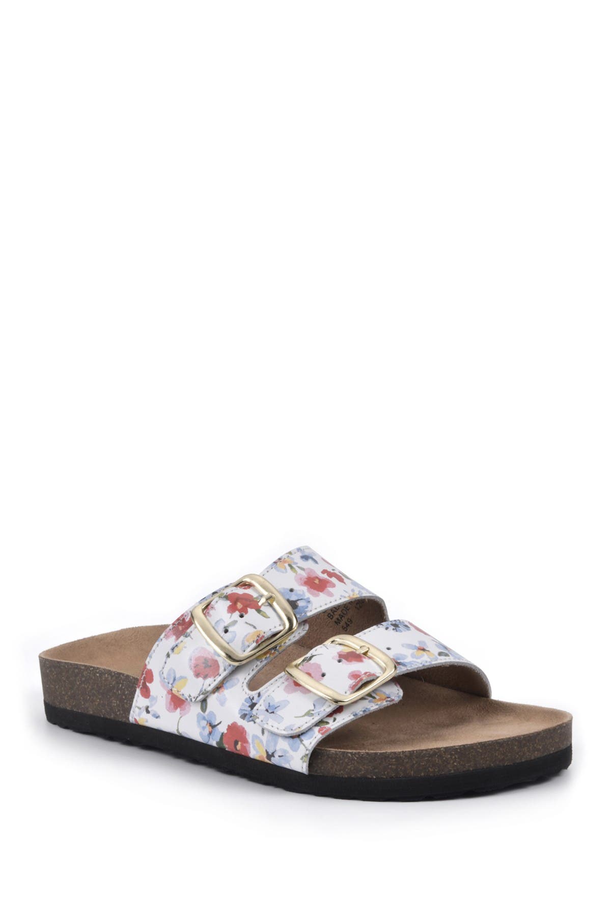White Mountain Footwear Helga Leather Sandal In White/multi/leather
