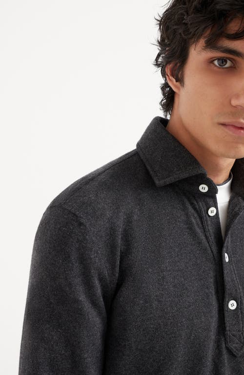 Shop Brunello Cucinelli Cashmere Knit Polo In Anthracite