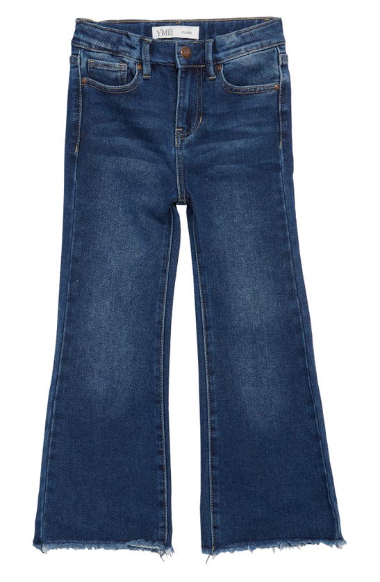 Shop Ymi Kids' Fray Hem Flare Leg Jeans In Potassium Whiskers 0