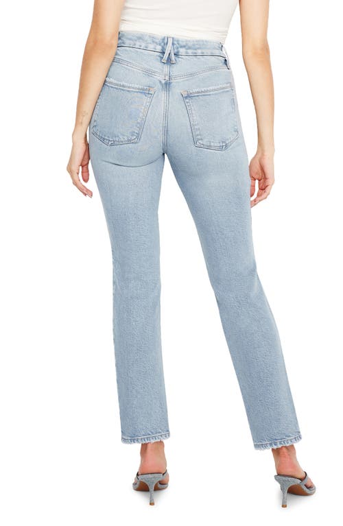 Shop Good American Good Legs Ripped Straight Leg Jeans In Indigo510