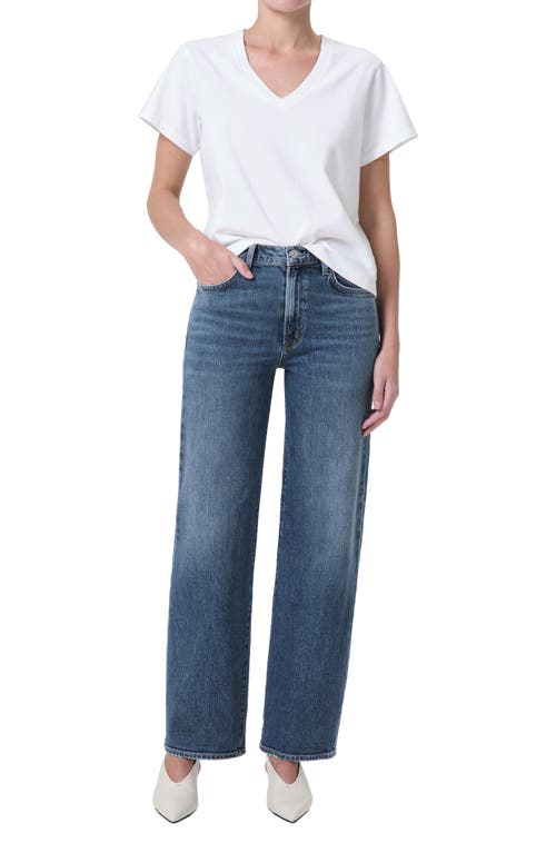 Agolde Valen Straight Leg Jeans With Faded Wash In Fix