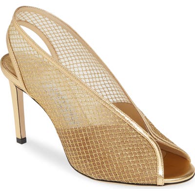 Jimmy Choo Shar Metallic Mesh Sandal, Metallic