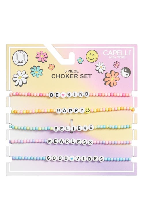 Capelli New York Kids' Assorted 5-Pack Bead Choker Necklaces in Multi 