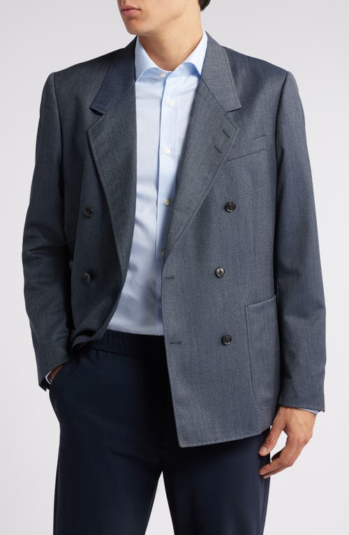 Tiger of Sweden Jeen Wool Blend Double Breasted Sport Coat in 231-Dusty Blue 