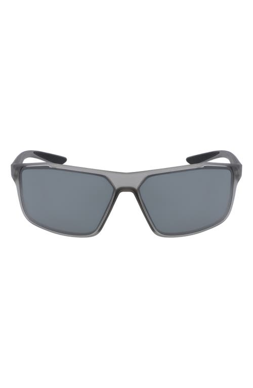 Shop Nike Windstorm 65mm Rectangular Sunglasses In Matte Grey/silver Mirror