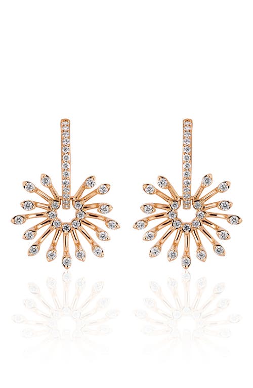 Luminus Diamond Drop Earrings in Pink Gold