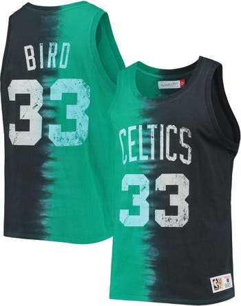 Mitchell & Ness Men's Mitchell & Ness Larry Bird Kelly Green/Black Boston  Celtics Hardwood Classics Tie-Dye Name & Number Tank Top