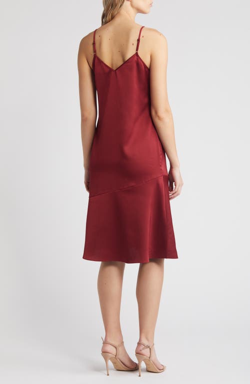 Shop Sam Edelman Two-piece Sleeveless Turtleneck Sweater & Satin Slipdress In Wine