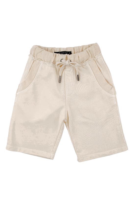 Miki Miette Kids' Rusty Drawstring Waist Shorts In Oatmeal