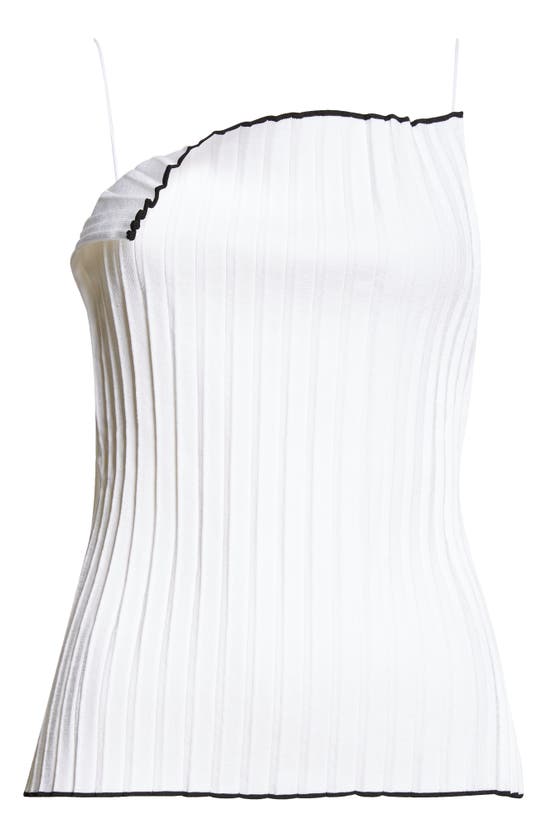 Shop Jacquemus Le Haut Maille Plissé Folded Camisole In White
