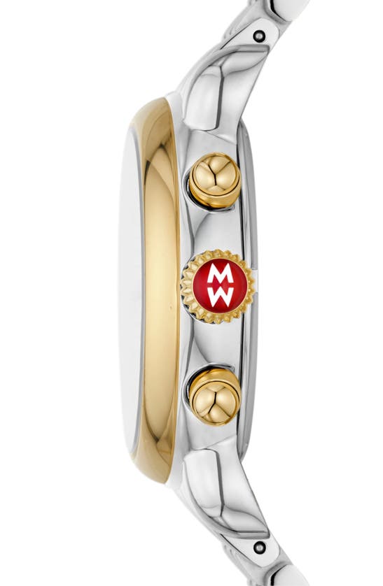 Shop Michele Csx Two-tone Diamond Bracelet Watch, 36mm In Two Tone
