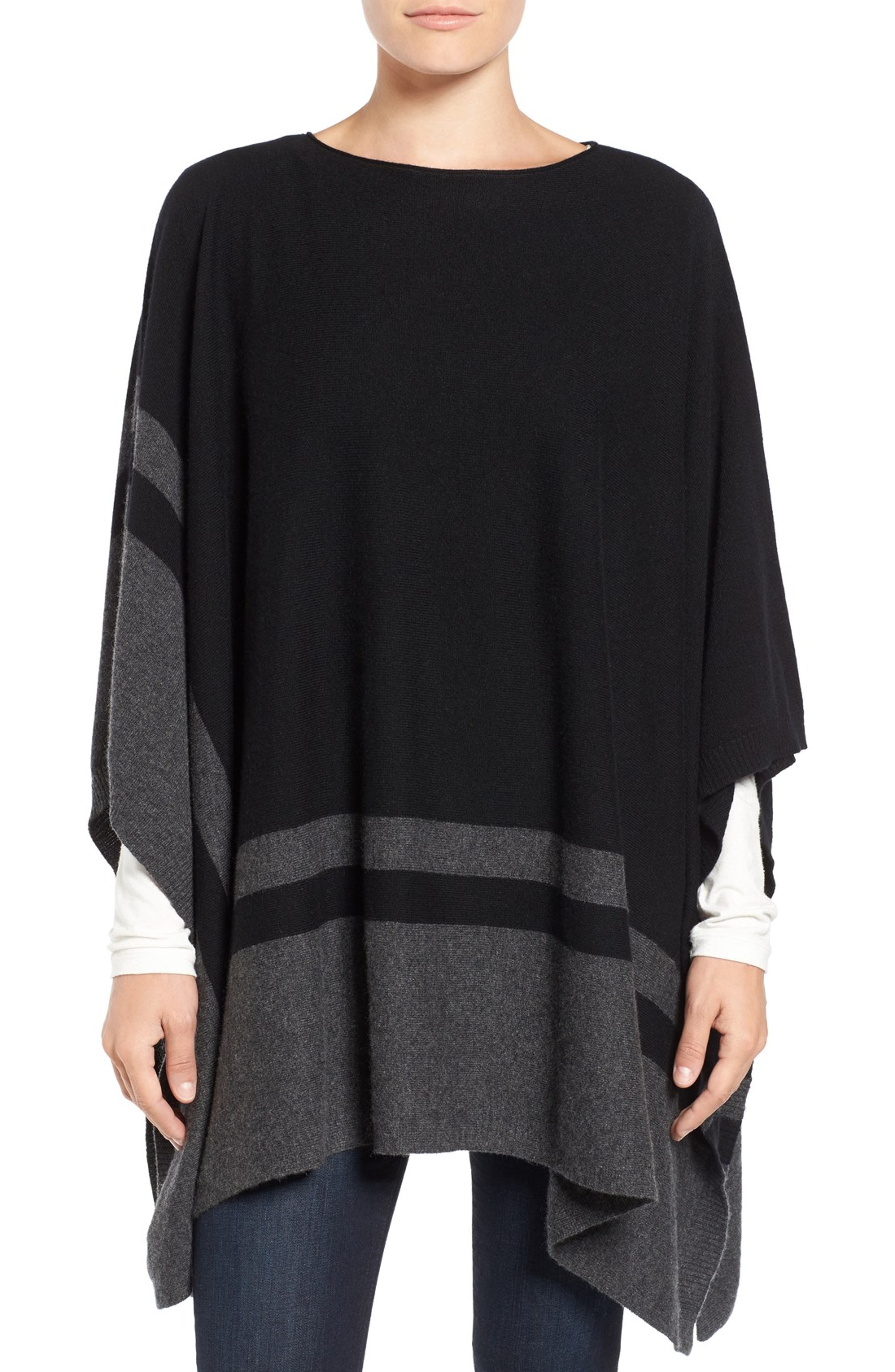 Eileen Fisher Colorblock Cashmere Poncho | Nordstrom