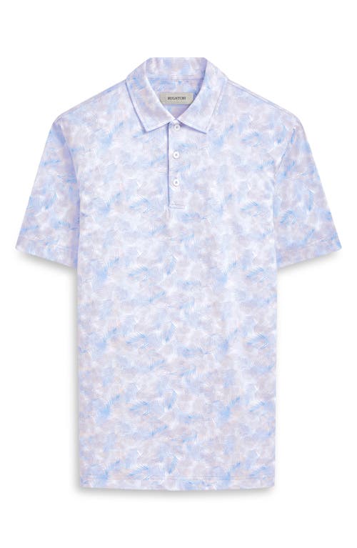 Shop Bugatchi Victor Ooohcotton® Leaf Print Polo In Cobalt