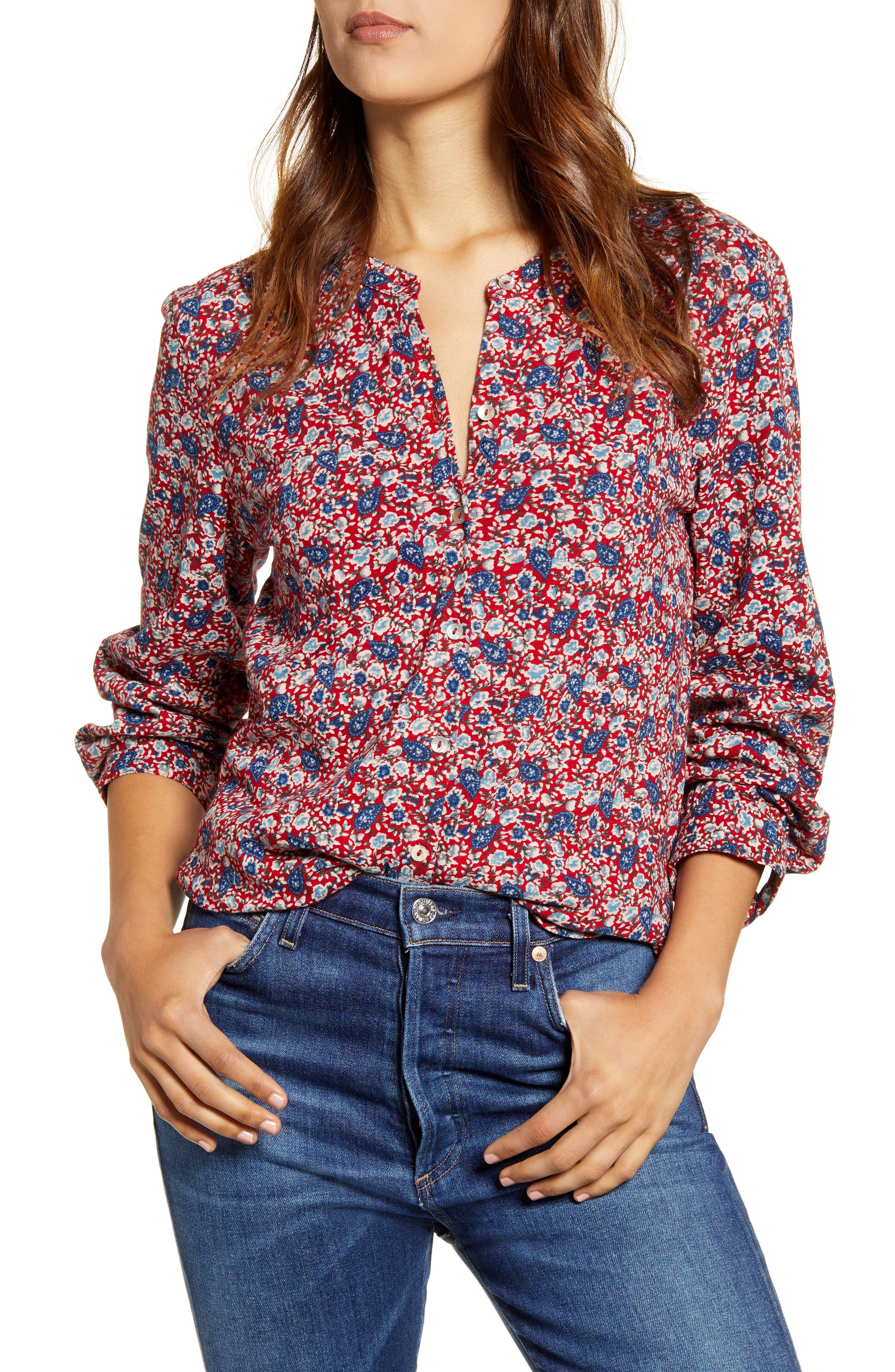 lucky brand floral print top