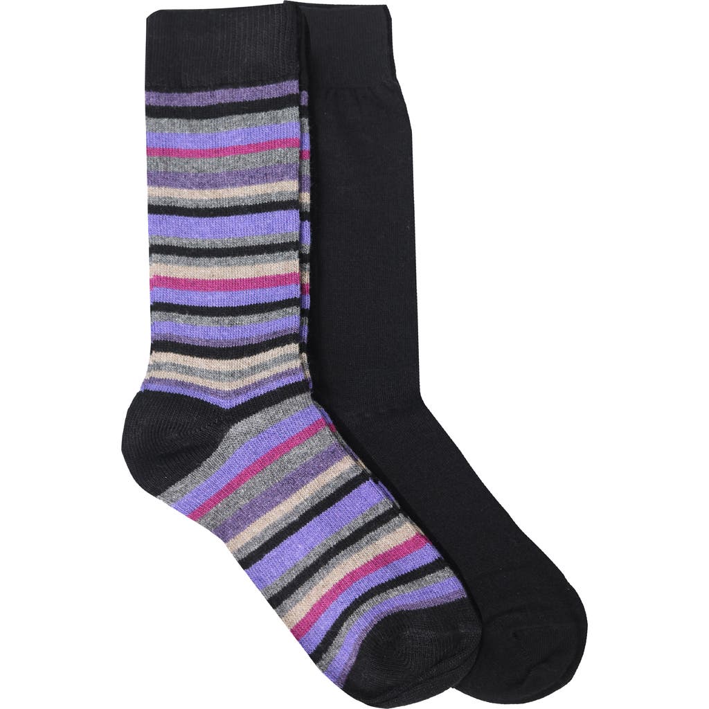 Lorenzo Uomo 2-pack Assorted Dress Socks In Black