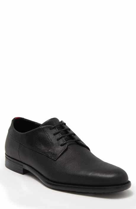 HUGO BOSS Men's Kensington Oxford Derby Black Leather Derby Shoes Size  12