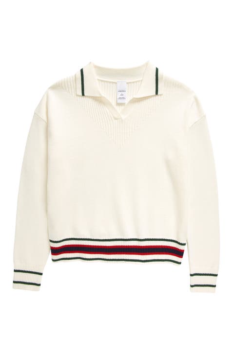 Kids' Stripe Johnny Collar Varsity Sweater (Big Kid)