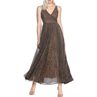 Dress The Population Valentina Metallic Fit & Flare Gown, Metallic