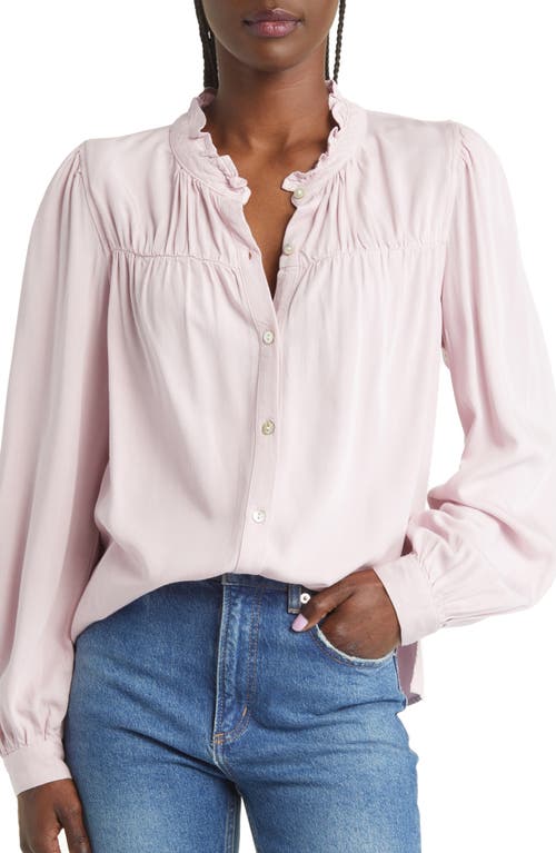 Rails Camille Denim Button-Up Blouse in Dusty Rose