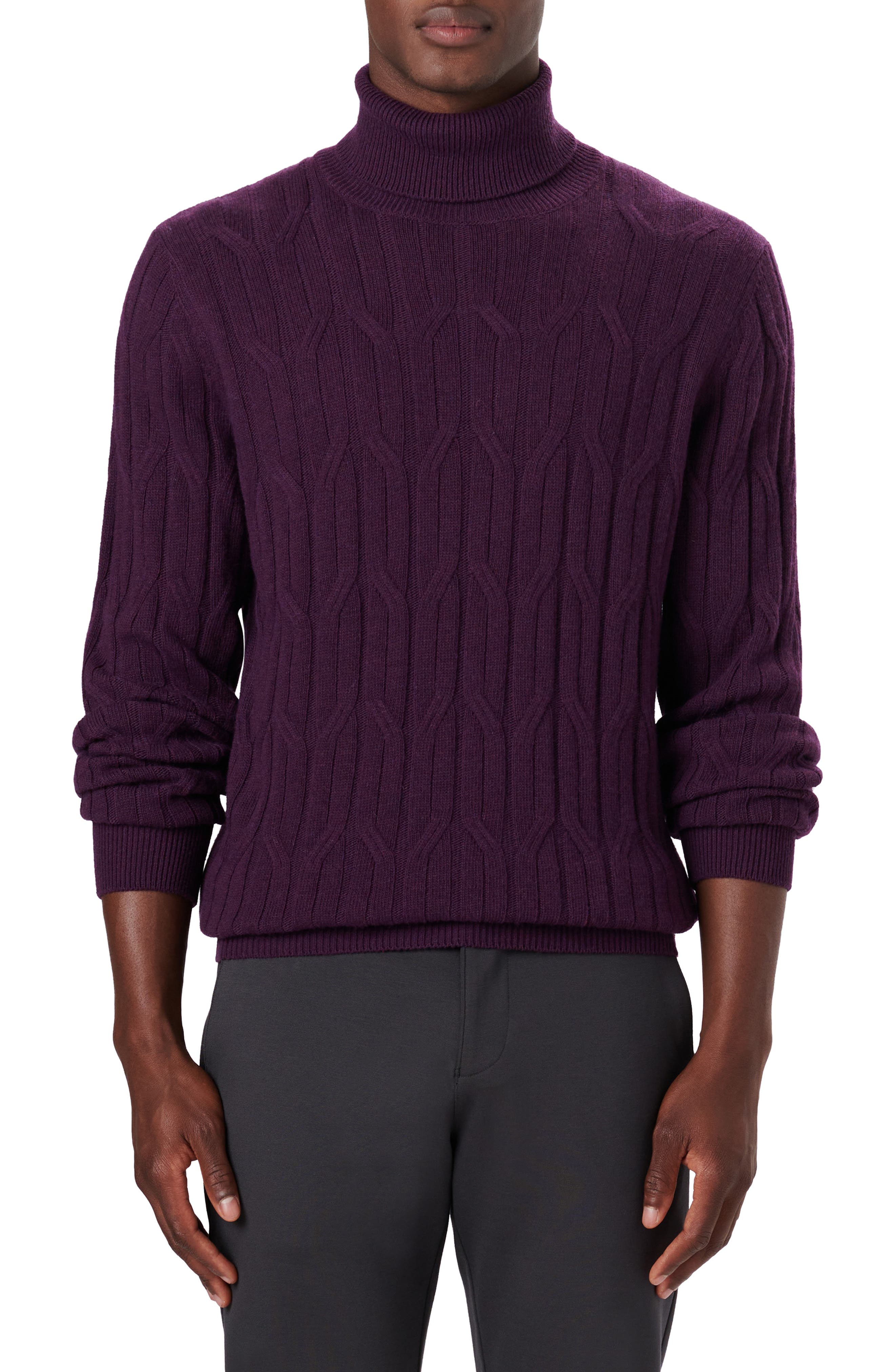 mens purple knit sweater