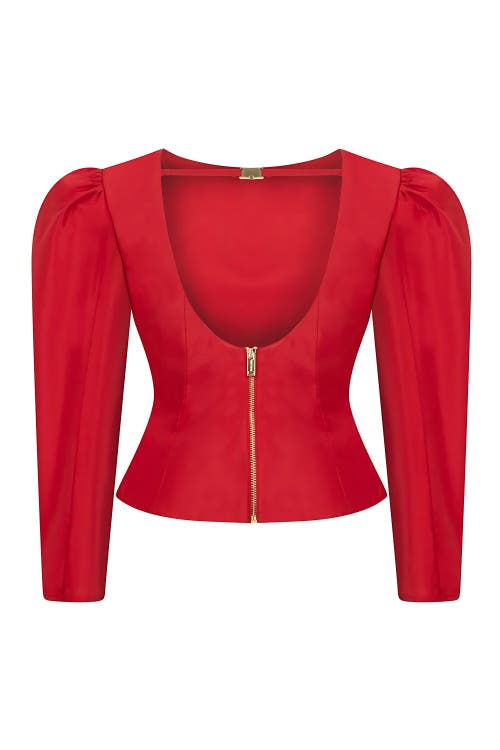 Shop Nocturne Boat Neck Blouse In Red