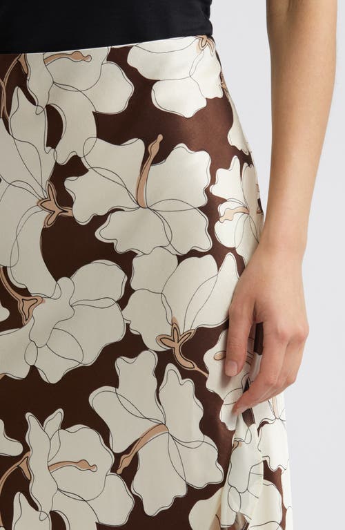 Shop Rails Adia Floral Satin Slip Skirt In Mocha Floral