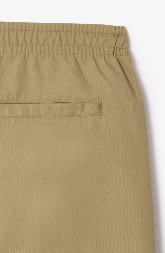 Shop Lacoste Relaxed Cotton Twill Shorts In Cb8 Lion