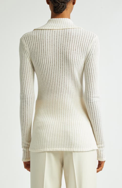 Shop Bite Studios Wool Rib Cardigan In Off-white