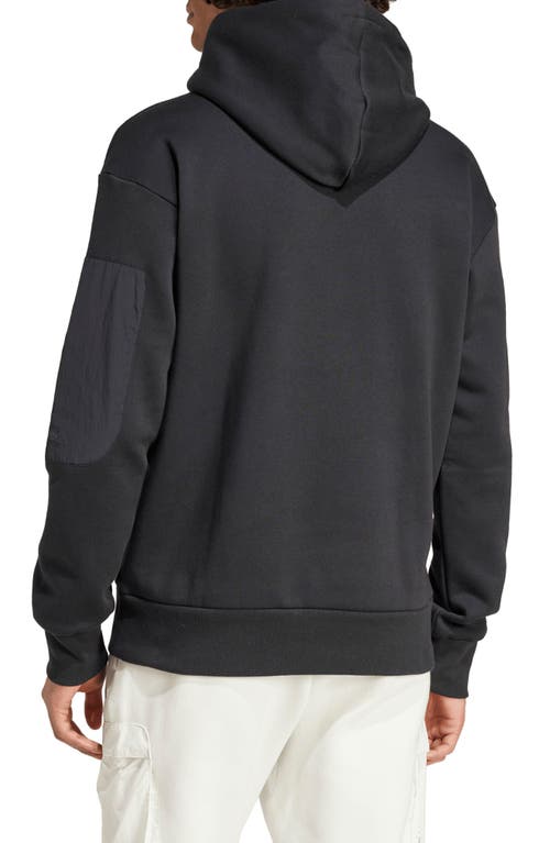 Shop Adidas Sportswear City Escape Oversize Fleece Hoodie In Black