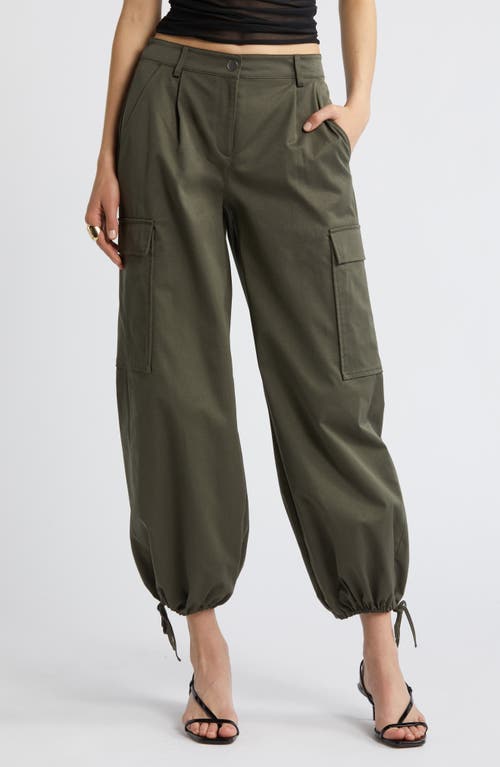 Shop Open Edit Twill Cargo Pants In Green City