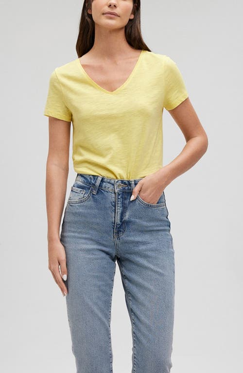 Shop Mavi Jeans Basic V-neck T-shirt In Lemon Drop