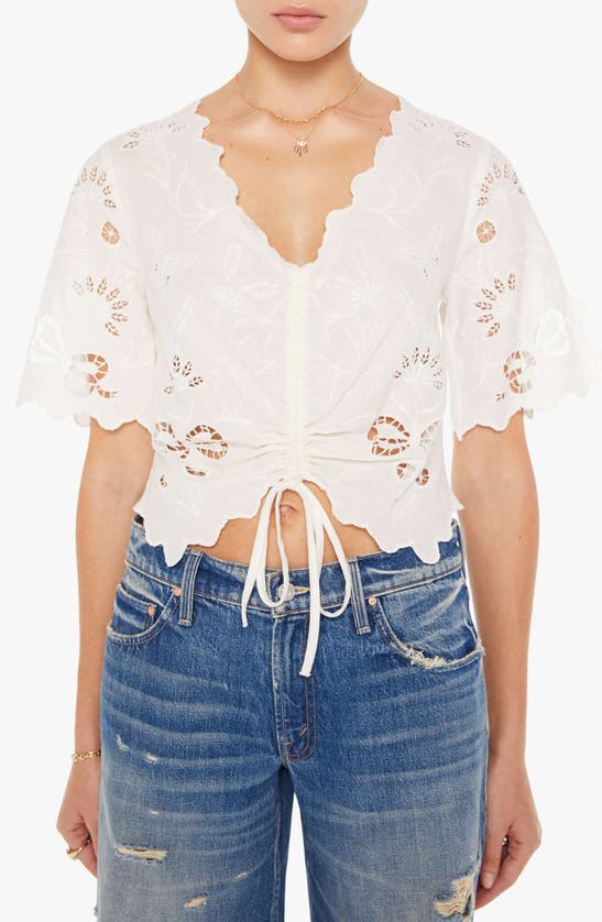 Shop Mother The Social Butterfly Lace Crop Top In Take A Bow