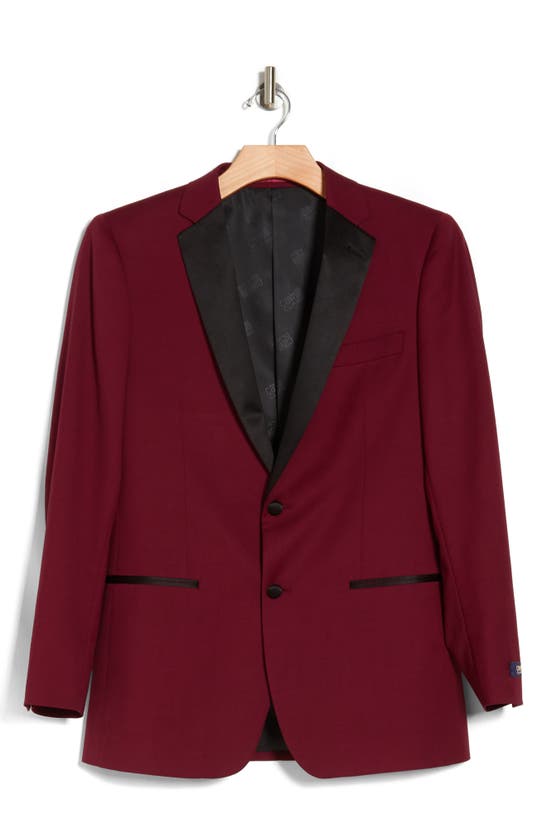 Cavalli Class Wool Dinner Jacket In Burgundy