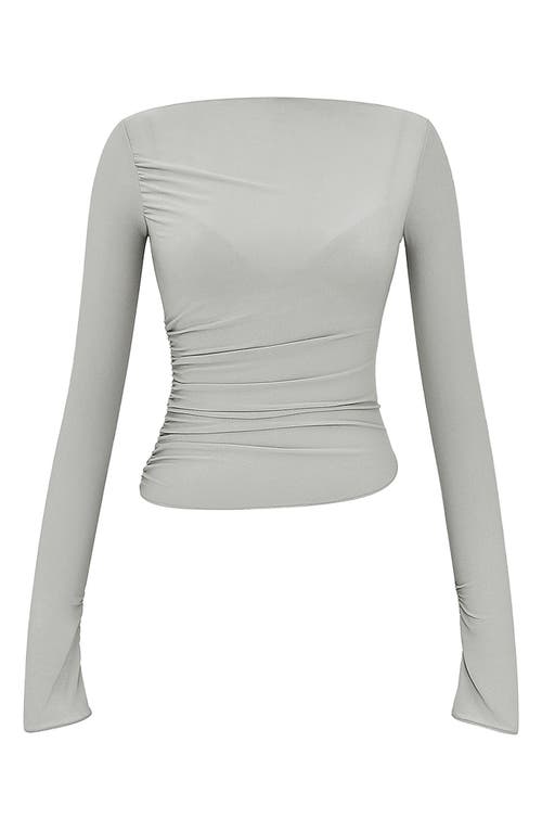 House Of Cb Floria Ruched Top In Ultimate Grey