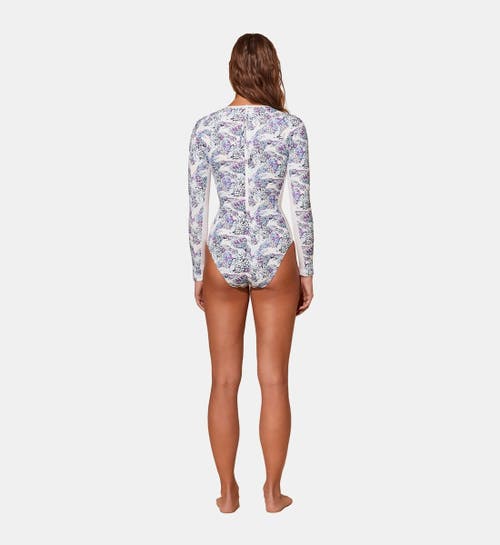 Shop Vilebrequin Isadora Fish Uv Protection One-piece Rashguard In Blanc