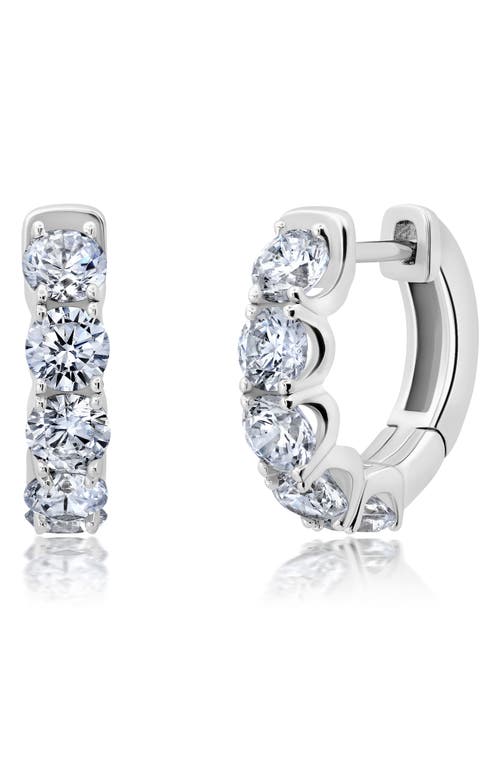 Crislu Small Brilliant Round Cubic Zirconia Hoop Earrings in Silver at Nordstrom