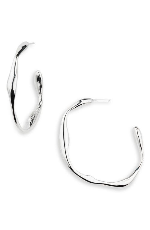 Shop Faris Onda Hoop Earrings In Sterling Silver