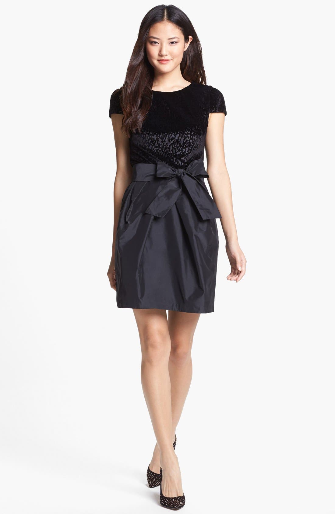 Ivy & Blu Mixed Media Fit & Flare Dress Nordstrom