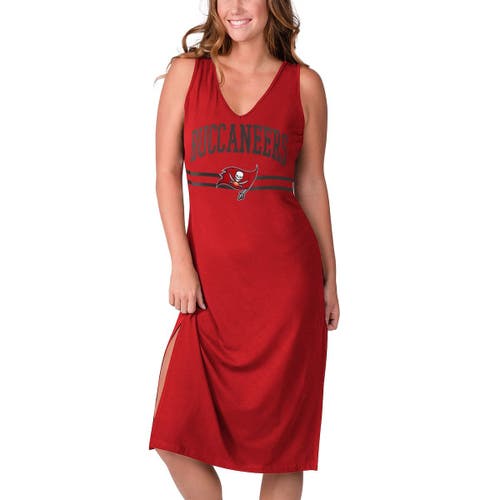 Women's G-III 4Her by Carl Banks Red Tampa Bay Buccaneers Training V-Neck Maxi Dress