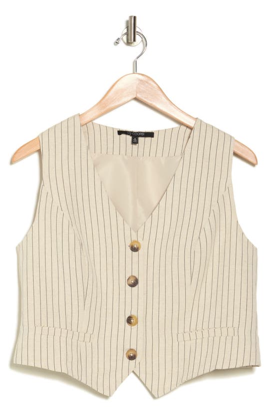19 Cooper Yarn Dye Woven Vest In Brown