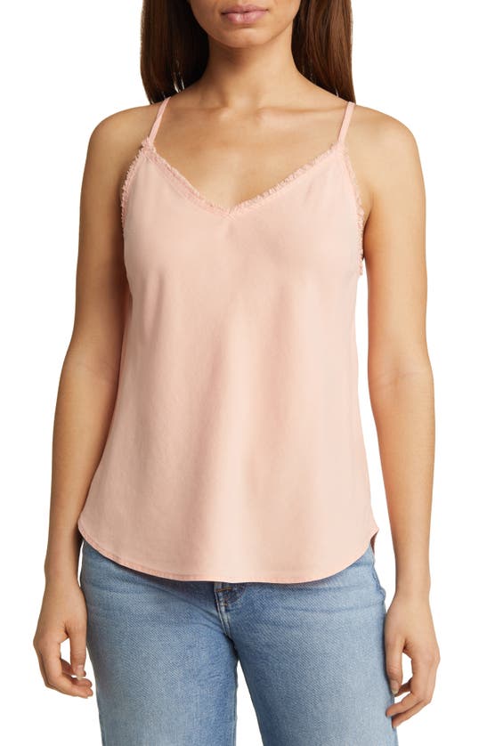 Bella Dahl Frayed Edge Camisole In Sunset Coral