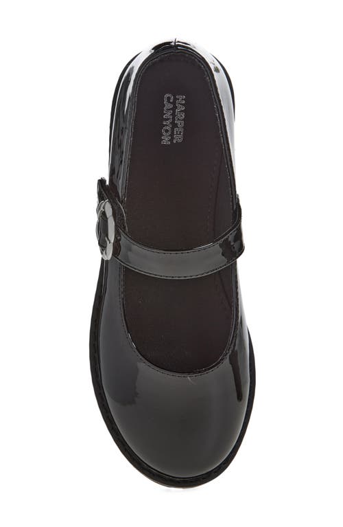 Harper Canyon Kids' Davianna Patent Mary Jane Flat In Black