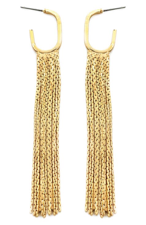 Liquid Fringe Hoop Earrings