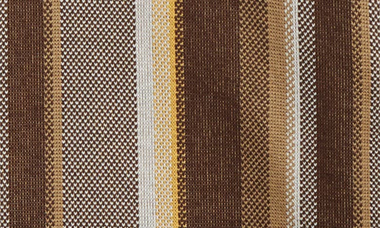 Shop Nicholas Daley Stripe Cotton Polo In Brown/ Ecru/ Mustard