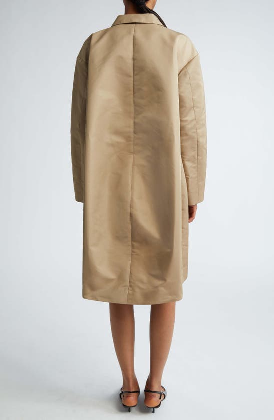Shop Puppets And Puppets Windblown Sateen Twill Coat In Khaki