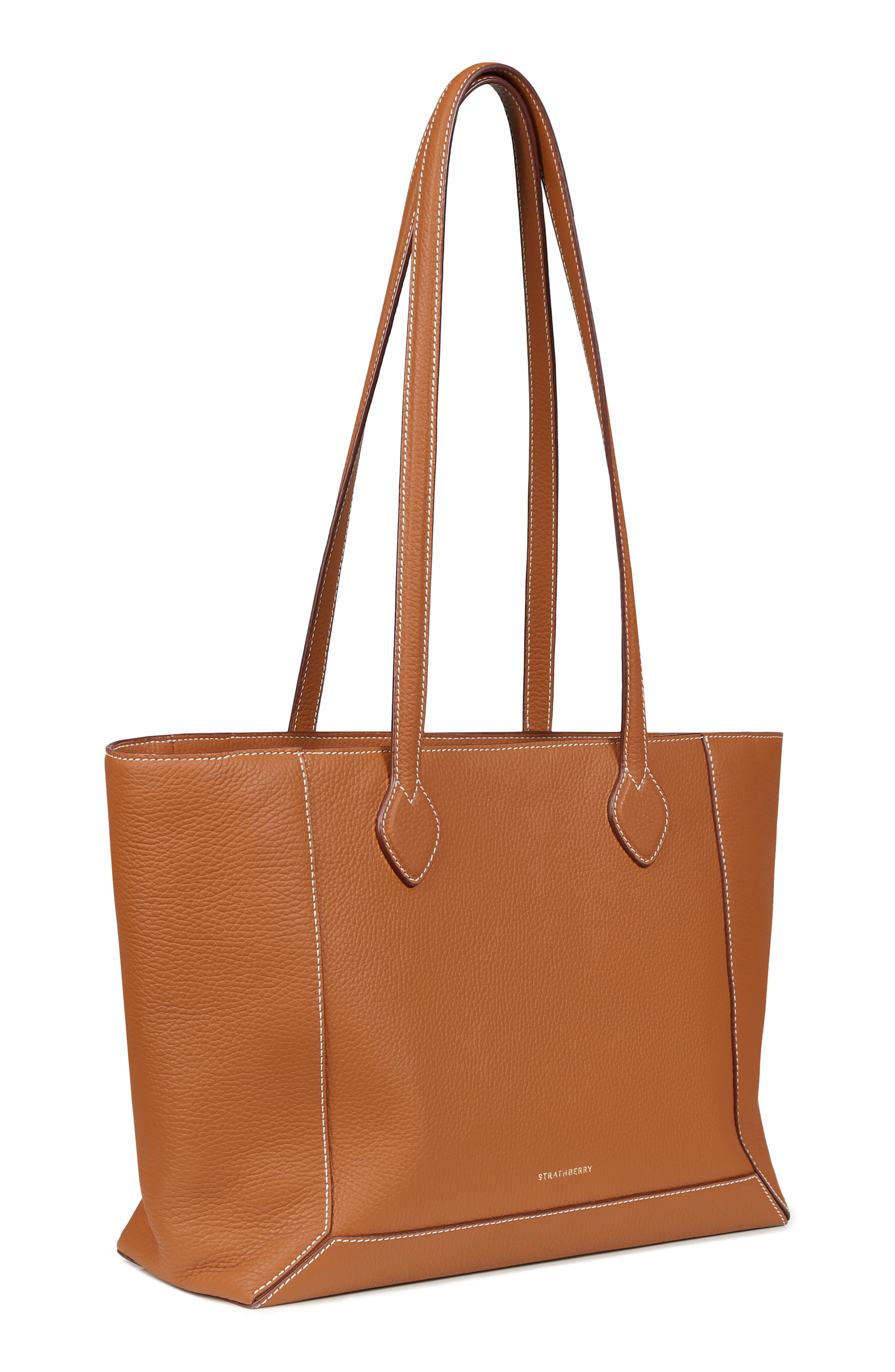 Strathberry Mosaic Shopper In Tan / White