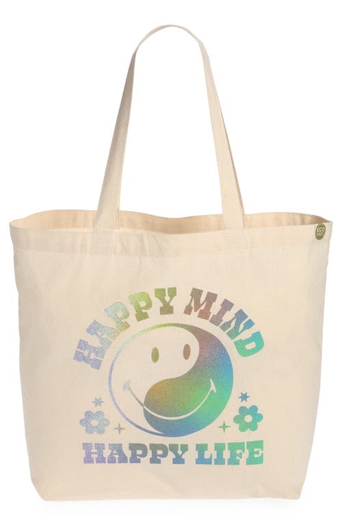 Desert Dreamer Smiley Happy Mind Rainbow Tote in Natural