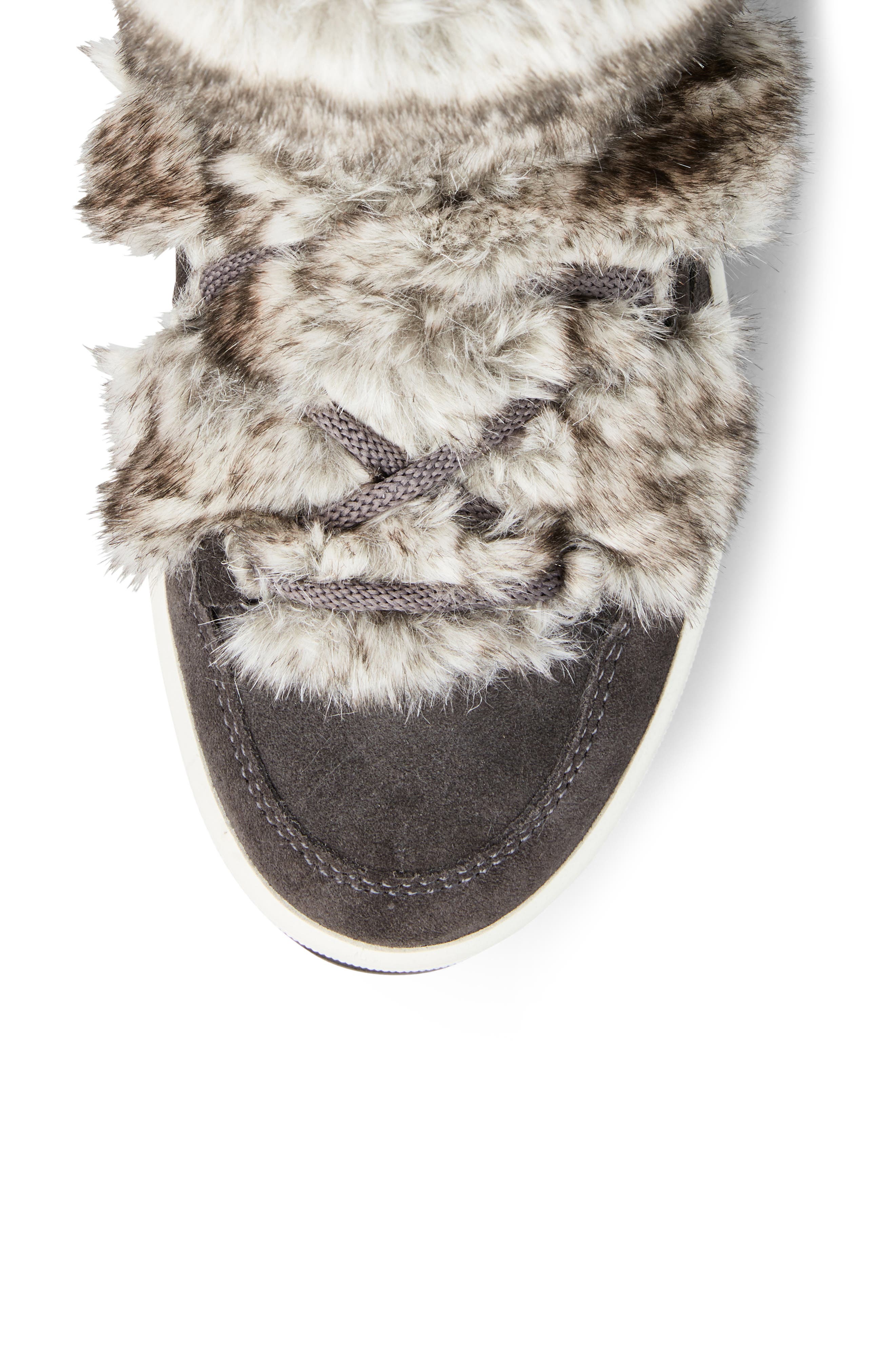 vanity faux fur trim waterproof bootie